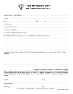 TFV New Chapter Application Form